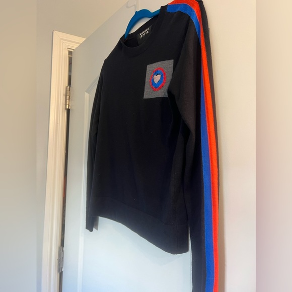 Markus Lupfer Navy Sweater with Colorful Stripes Small - Picture 3 of 7